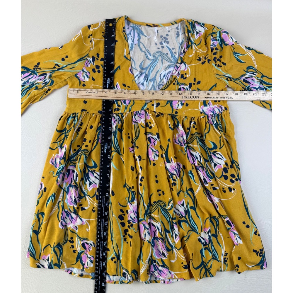Free People Bella Boho Floral Tunic Top Bell Sleeve Small - Picture 4 of 8